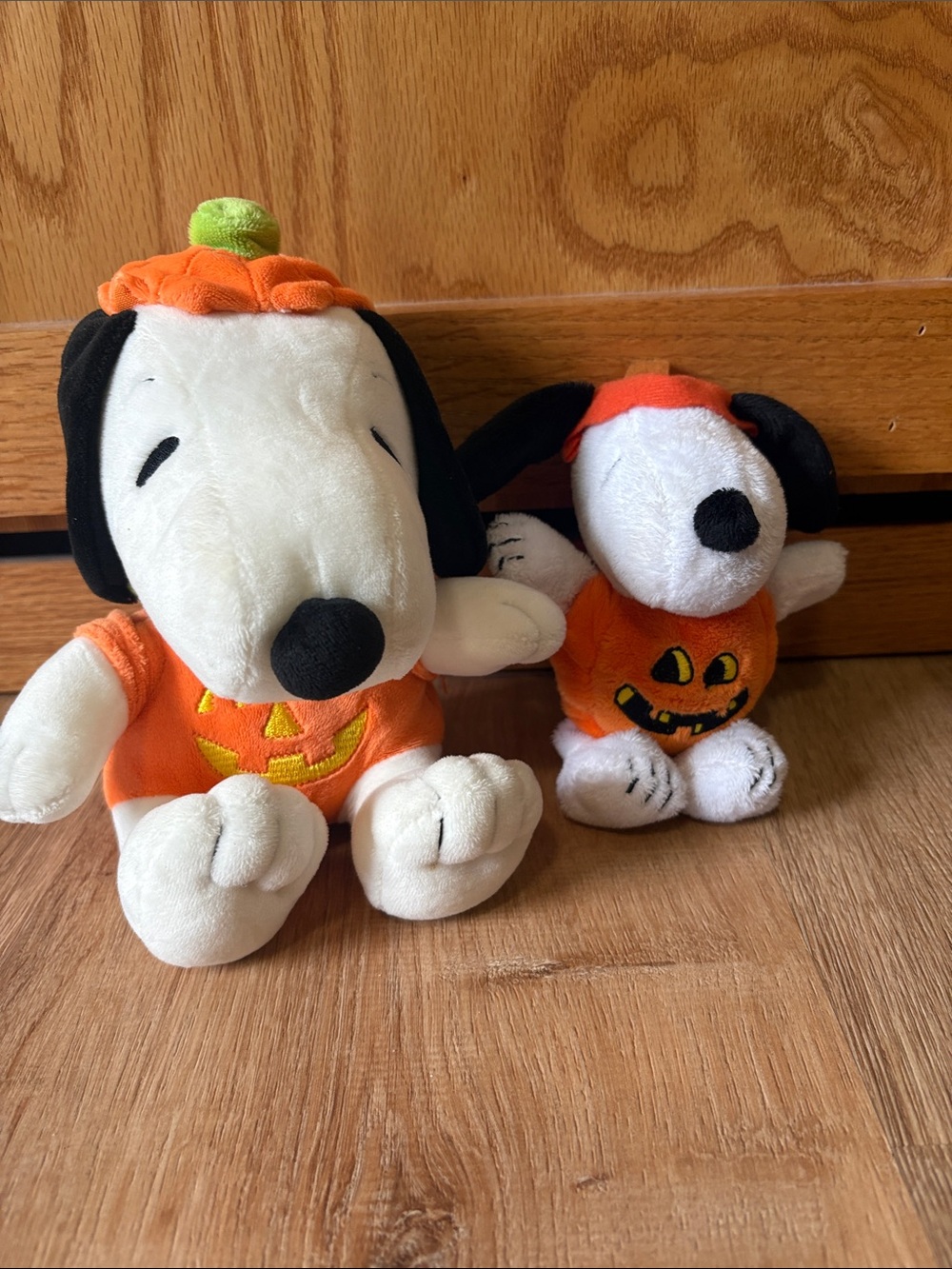 2 Peanuts Halloween Snoopy Pumpkin Costume Plush - Orange